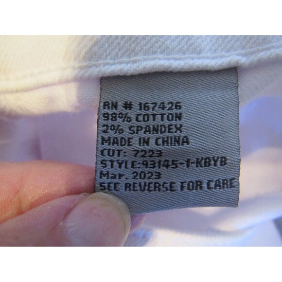 Tractr Jeans NWT White Flare Denim Cotton Mid Rise Slim Fit Raw Hem Size 8 29 - Picture 10 of 10